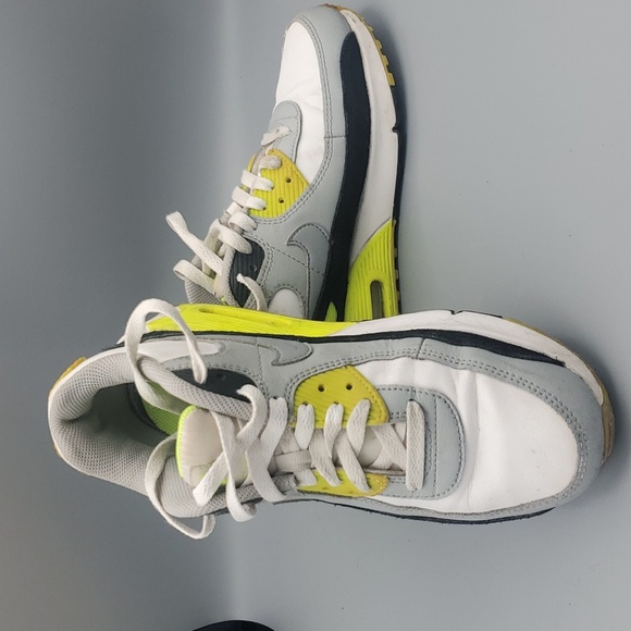 NIKE AIR MAX 90WHITE / KHAKI-CYBER-DK SMOKE GREY Size Women US 7 - Picture 6 of 6